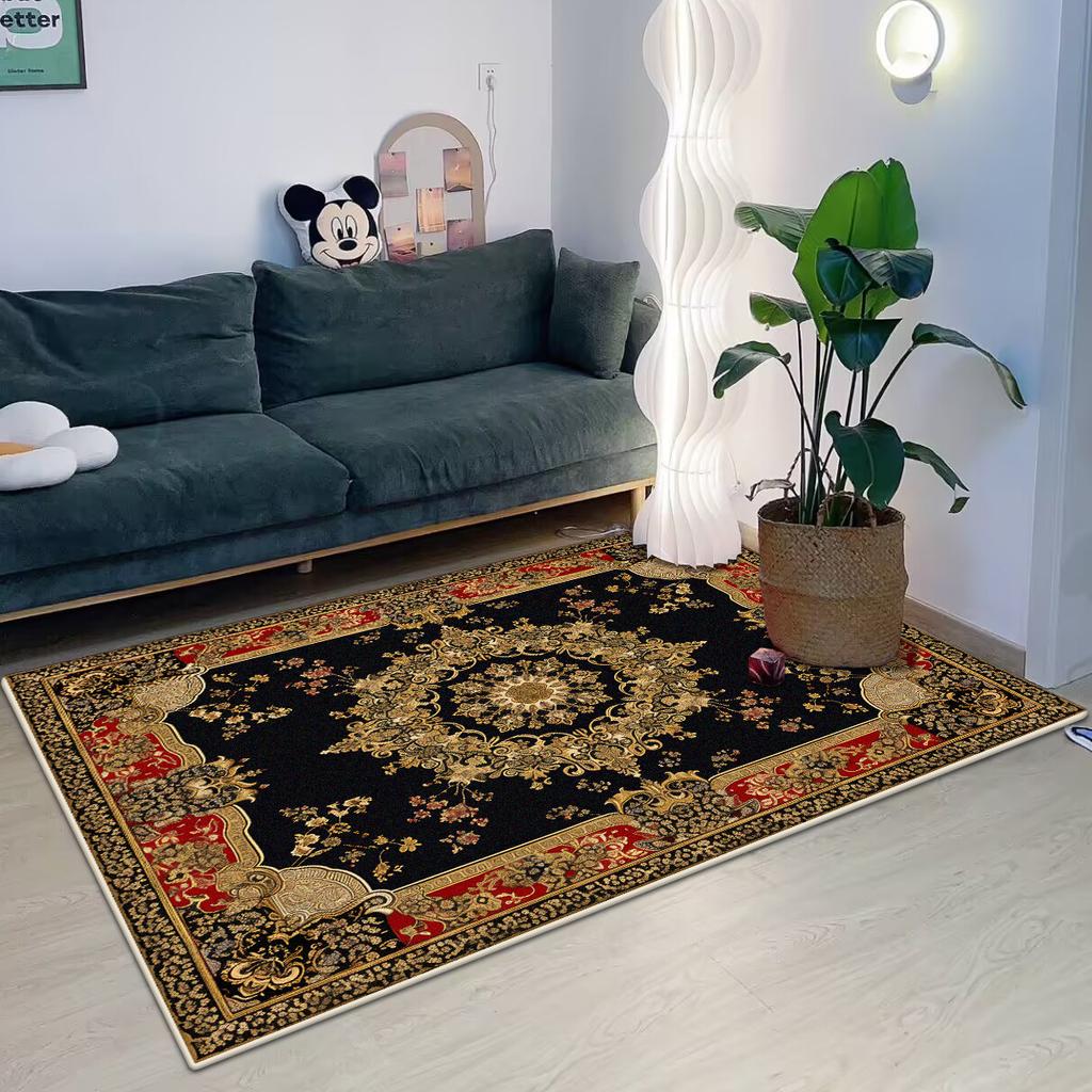 Persian Style Carpet for Living Room Home Decoration Retro Large Size Rug Soft Bedroom Carpet Non-slip Bedside Mats Washable