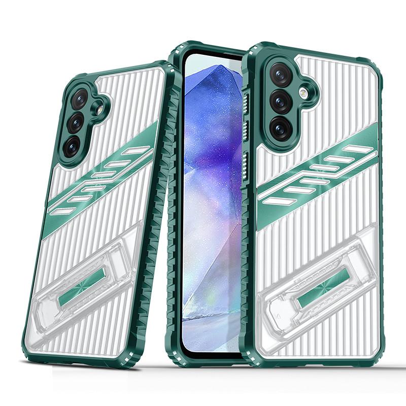 for Samsung galaxy A35 A55 5G shockproof phone case with invisible stand camera protection
