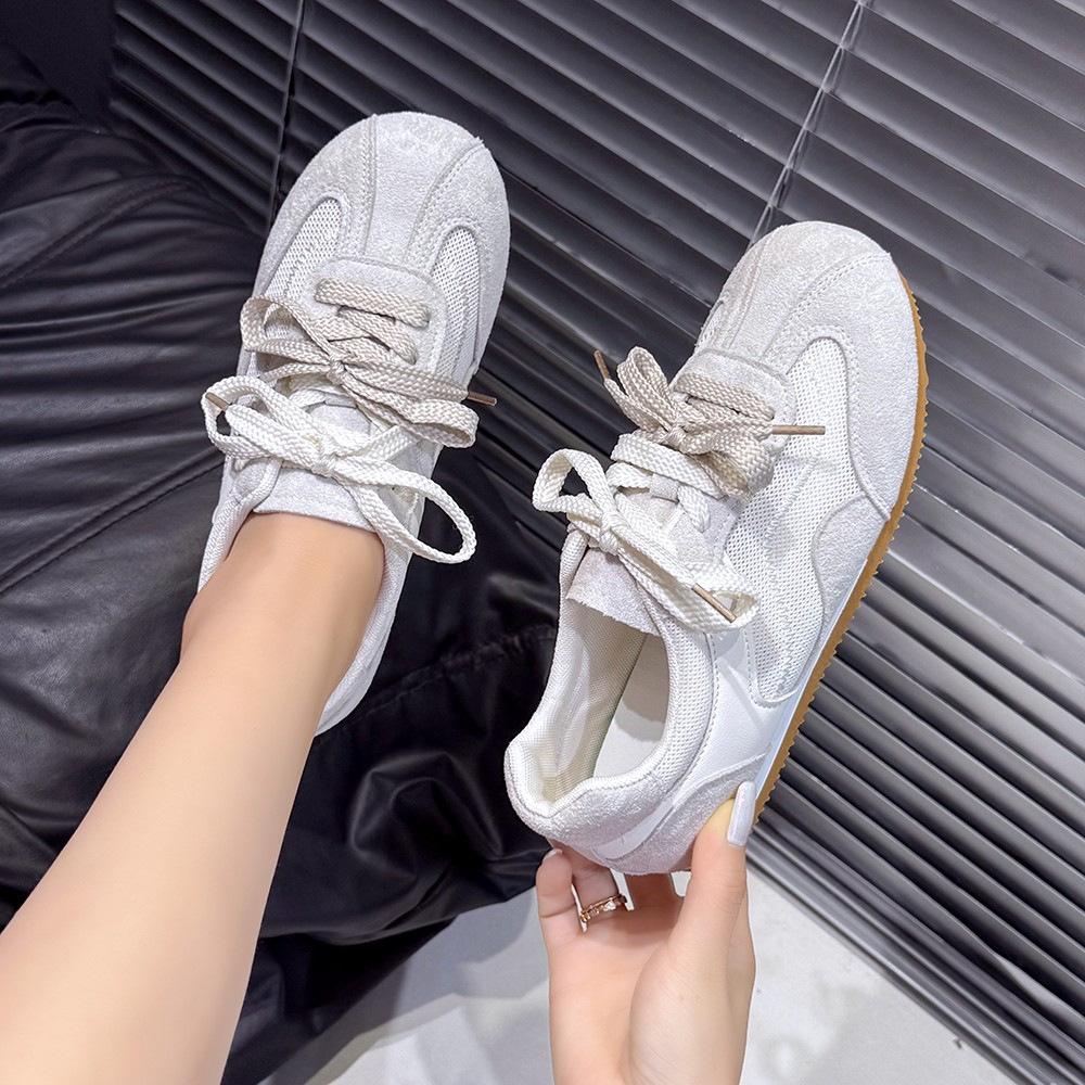 Mesh double lace-up German training shoes women's summer 2025 new fashion versatile foot small sports casual white shoes