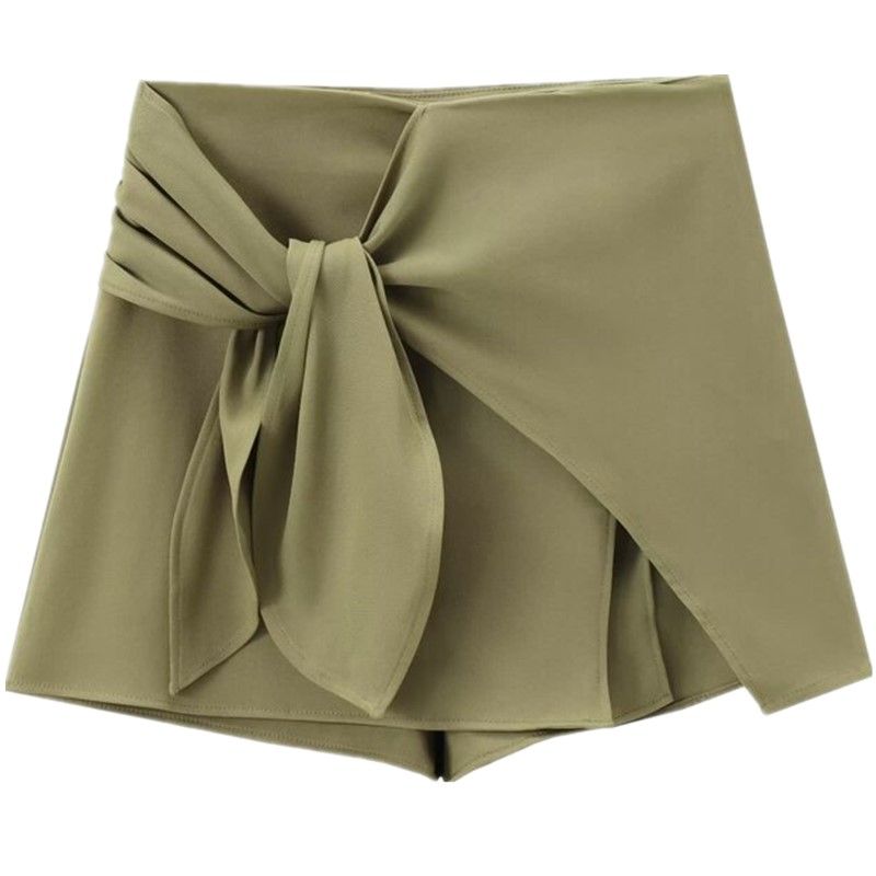 

Модный стиль 2024 Лето Новая женская одежда Стильные Легче всего сочетать Брюки-кюлоты с высокой талией и бантом 1971221 504 Picture color L