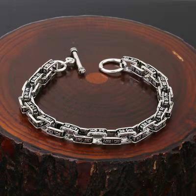 National Tide Retro Modeschmuck Persönlichkeit Männer Armband Sechs-Zeichen Mantra Transfer Armband Geburtstagsgeschenk Handgelenk Schmuck