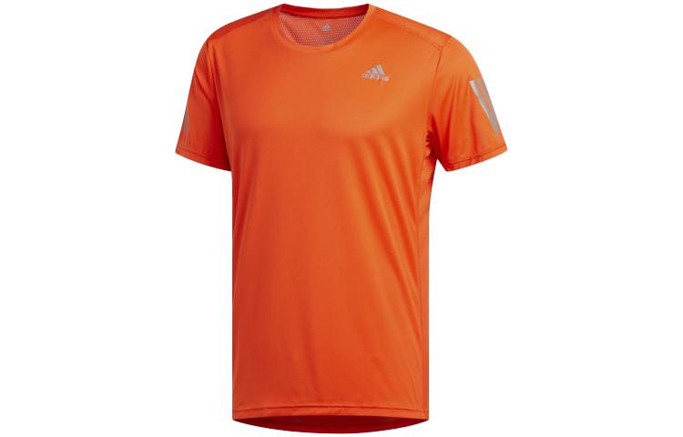Adidas T Shirts Men s Orange Crew Neck Moderate Straight Fit DZ9002 S