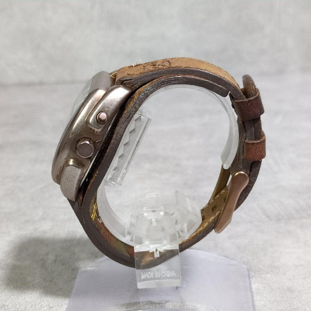 Used 00s [FOSSIL] Big Tick/BG-2194/Leather Band/Y2K/Genuine Leather/Archive/Vintage/Fossil