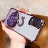 KEYSION Shockproof Plating Phone Case for Samsung A12 A22 4G Clear Soft TPU Glitter Jewelled Swan kickstand Back Cover for Galaxy M12