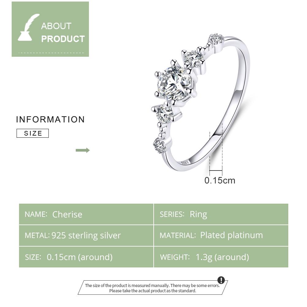Bamoer Dazzling Sparkling Engagement Finger Rings for Women Solid Silver 925 Jewelry Wedding Statement Female Bijoux SCR568