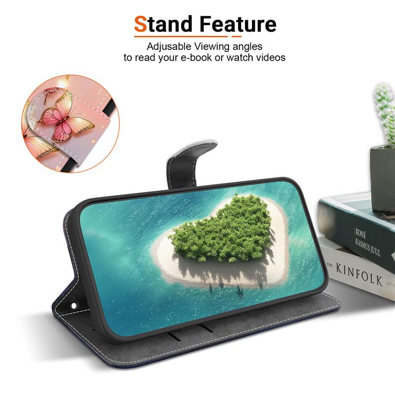 Elegante Portafoglio Colorato con Fiore Custodia per Telefono per Samsung Galaxy A27 5G SM-A276 A 27 Copertura in Pelle Flip Magnetica Carino Modello 3D Capa