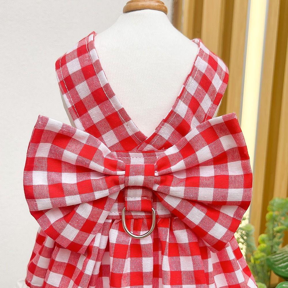 Soft Pet Summer Clothes Fashion Pet Dresses Pet Supplies Cat Plaid Skirt Small Animal