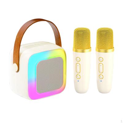 Karaoke Machine for Kids Music Player Toy with 2 Mics and Colorful Lights Camping
