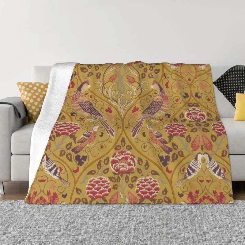 William Morris Deer Throw Blanket Sofa Fleece Warm Flannel Textile Pattern Blankets for Bedding Car Couch Bedspreads