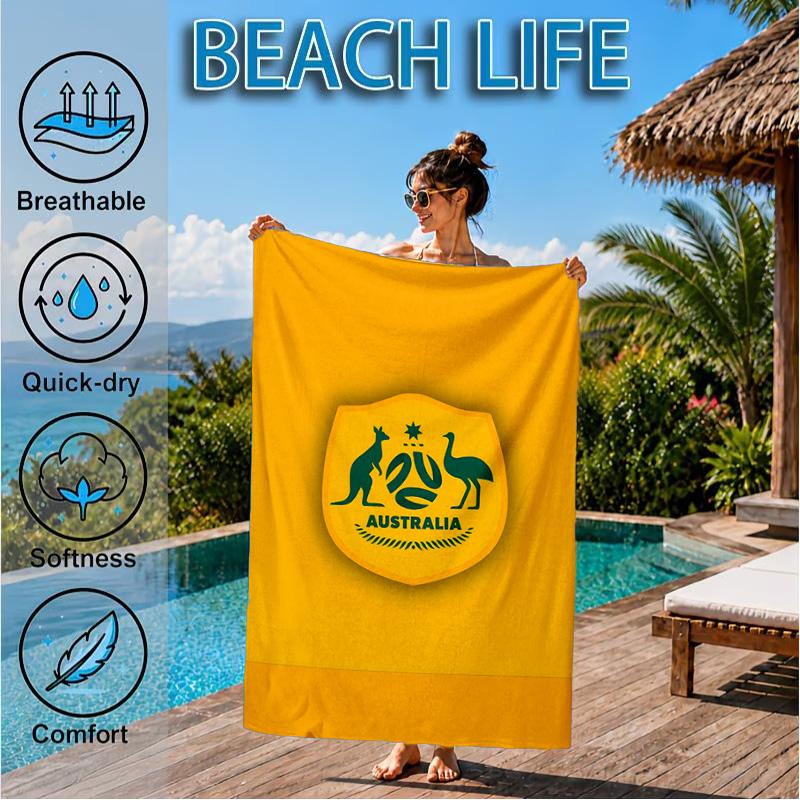 Australia Herb godło Ręcznik plażowy, Szybkoschnący, Łatwy w pielęgnacji, Odpowiedni zarówno do fitnessu, jak i na wakacje na plaży, Niezbędny sportowy