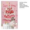 Happy Birthday Backdrop Decorations, Birthday Cake Pattern Hanging Background Sign for Boys Girls, Baby Shower, Birthday Party Supplies