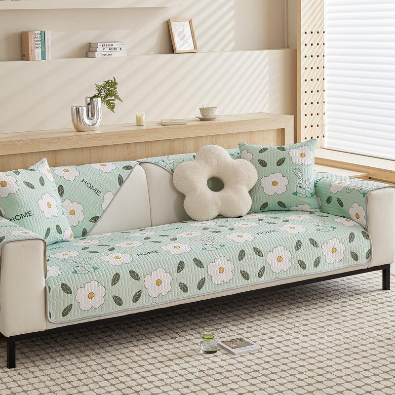 LaTeX Ice Silk Sofa Cushion Summer Summer Summer Summer Mat Cartoon Printed Cushion Non-Slip Ice Mat Modern Sofa Cover Summer