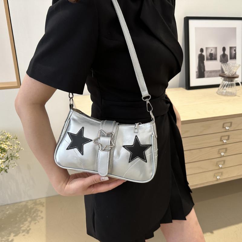 Y2K Hot Girls Star Shoulder Bags PU Leather Women's Underarm Bag Fashi Design Female Crossbody Bag Handbags Phe Purse