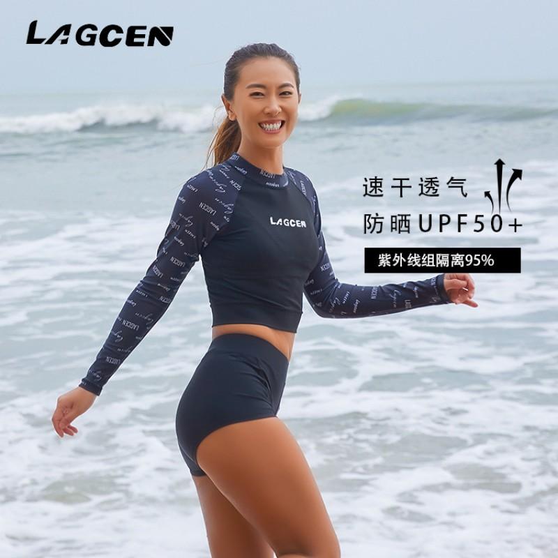 Diving Rash Guard Women Long Sleeve UV Protection Swimwear Quick Dry Surfing Wetsuit Top With Matching Bottom