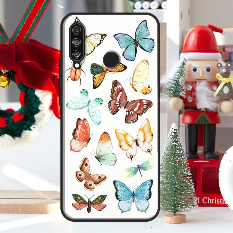 Butterfly Flower For Huawei Nova Y73 Y60 Y70 Y90 Y72 Y61 Y91 7i 8i 11i 12i 12s 9 10 SE P20 P30 P40 Lite Case