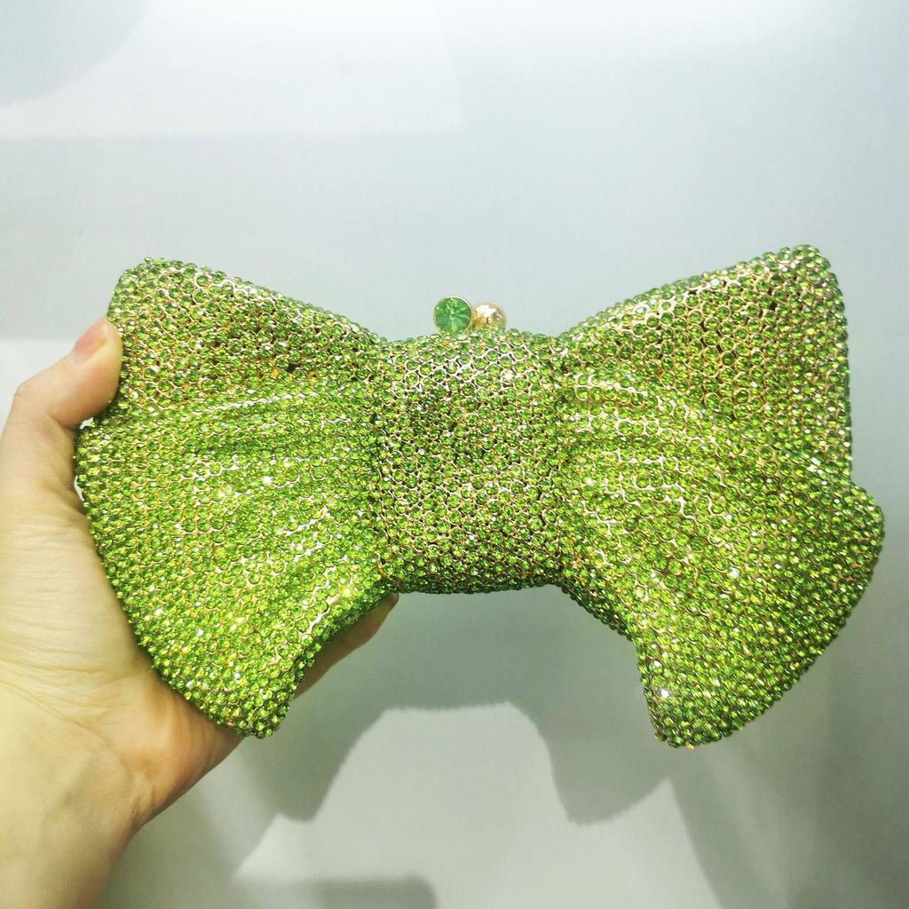 Schleifenform Blaue Strass-Abend-Clutch Tasche Luxus Damen Diamant-Portemonnaie Kristalltaschen Hochzeitsfeier Abschlussball-Portemonnaies und Handtaschen