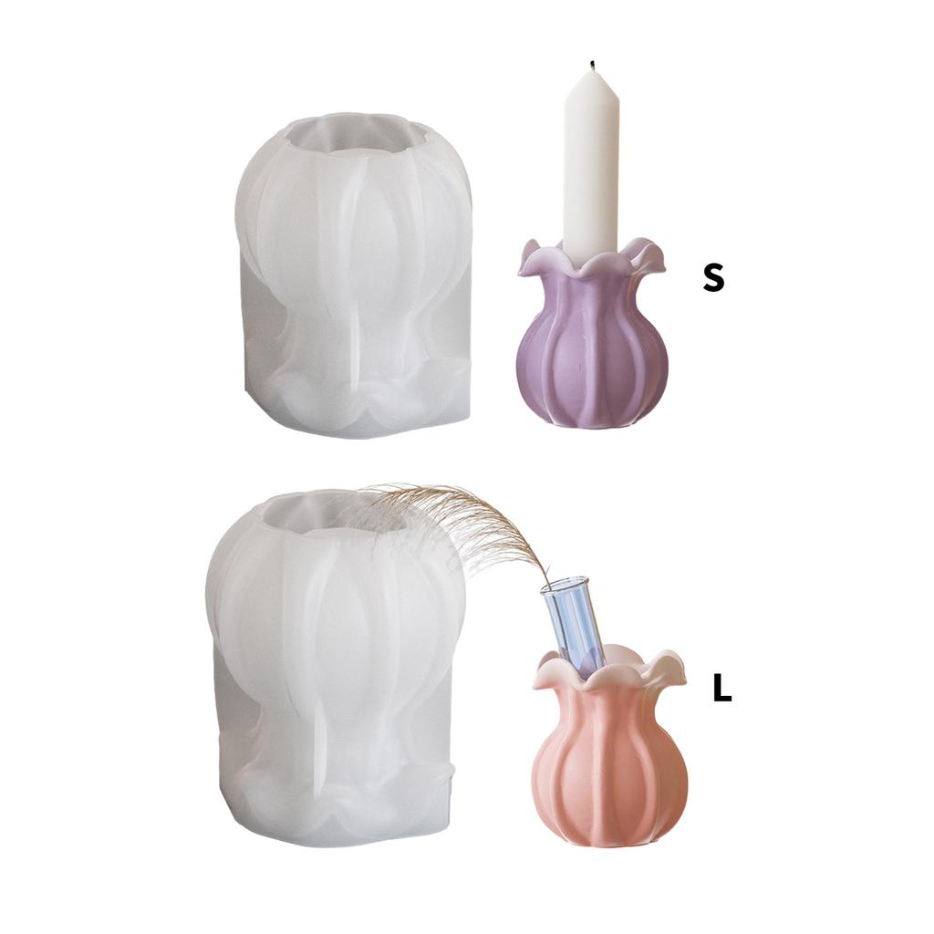 Antihaft-Silikon 3D Kerzenständerform Dekorative Hydroponische Vase Kerzenbasisform Handgemachte Gips Kerzenhalterform