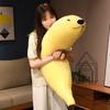 90cm Kawaii Funny Dog With Banana Plush Stuffered Dolls Long Bed Pillow Good Sleeping Pillow Baby Gifts Banana Pendant Keychain