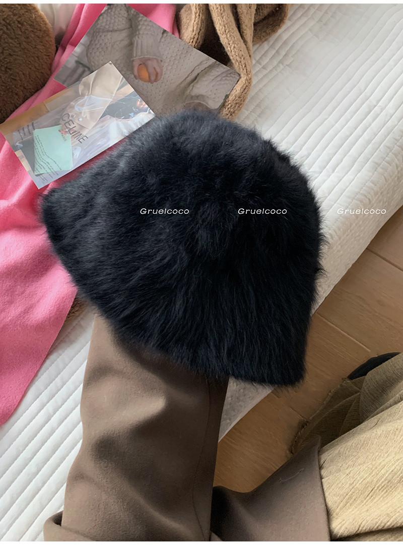 Fashionable Thickened Fisherman Hat For Women Winter Casual Style Black
