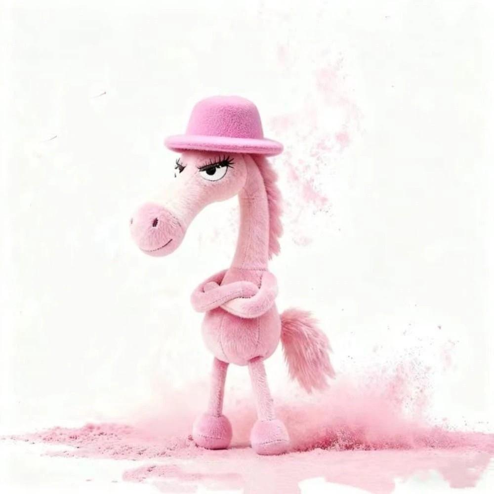 Cartoon Simulation Horse Stuffed Exquisite Craftsmanship Cute Design Fantasy Style Pink Simulation Horse Christmas Gift