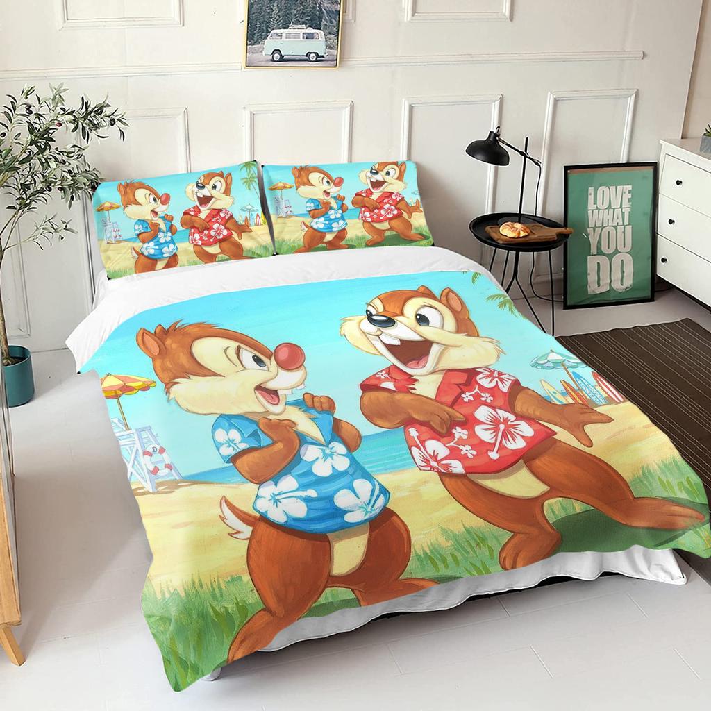 Chip & Dale Ložní povlečení Vánoční dárky Pohodlné Kreslené S povlakem na polštář vhodné pro děti i dospělé