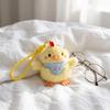 Cute Chick Plush Keychain Pendant with Embroidered Bibs Soft Skin-Friendly Mini Stuffed Animal for Bags And Keys Baby Shower Gift for Kids And Girls