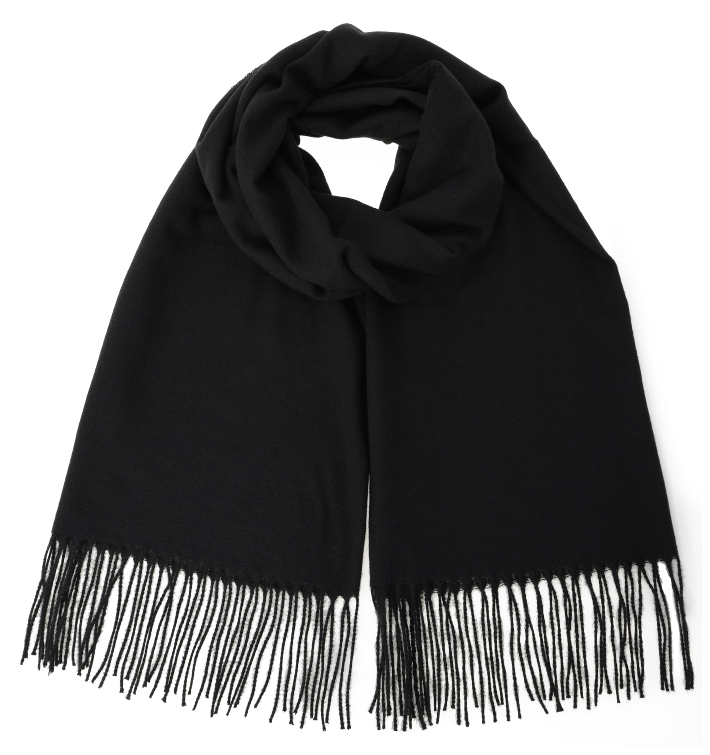 

twill plain scarf for women 2353122555 Black [Kuko] Cashmere-touch yarn-dyed (210)