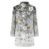 Women's Casual Fashion Floral Print Long Sleeve Mid-Length Cardigan Jacket