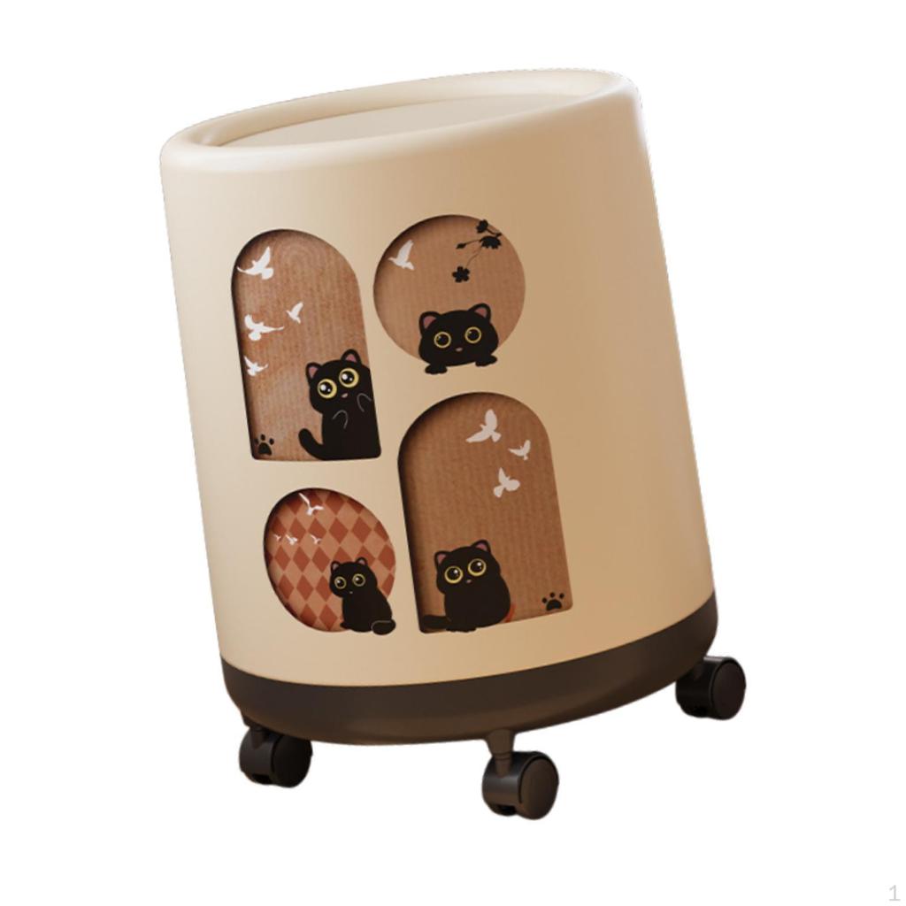 Home Trash Can Household Rubbish Wheeled Stylish Dustbin Garbage Container Wastebasket for