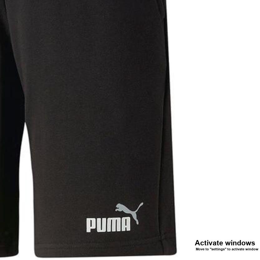 Puma Logo Print Double Pocket Sports Elastic Waist Straight Casual Shorts Men Shorts Black 675753-61
