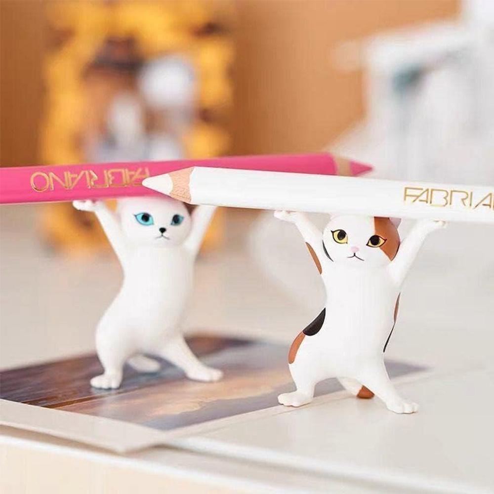 Cute Gifts,Kawaii Stuff,Cat Pen Holder,Funny Desk Decor,Cat Lovers Gift,Room Decorations,Home Decoration Gift, Multicolor