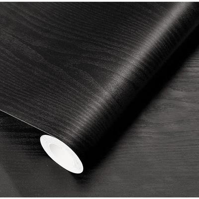 Schwarze Holz Tapete Abziehen und Aufkleben Folie Kontaktpapier Selbstklebend Abnehmbar für Arbeitsplatte Möbel Küchenschrank Vinyl