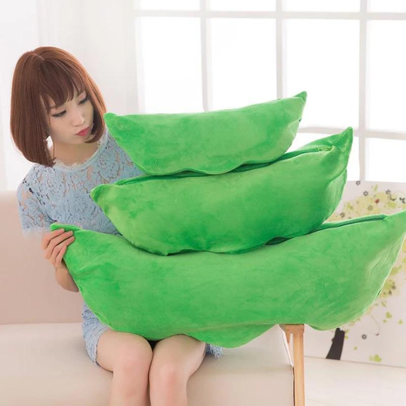 25Cm Cute Children's Baby Plush Peas Filled Plant Doll Toy Children Kawaii Quality Pea-Shaped Pillow Toy Boy Girl Gift