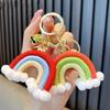 Cloud Three Color Rainbow Key Chain Bohemian Knitted Rainbow Keychain  Gifts