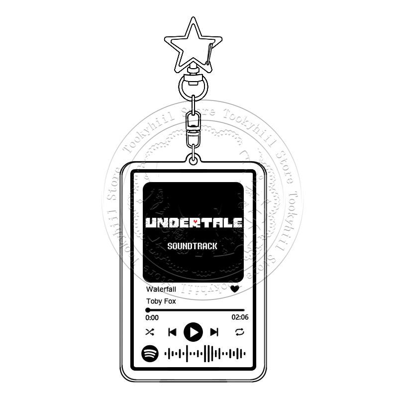 Muziek Sleutelhanger UNDERTALE Prachtig Draagbaar Game Soundtrack Tas Decoratie Sleutelhanger Hanger Accessoires Student Festival Cadeau black