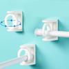 2/4/6Pcs Punch-free Curtain Rod Holder Clamp Hooks Self Adhesive Clothes Rail Bracket 360 Rotation Triangle Ring Adjustable Hook