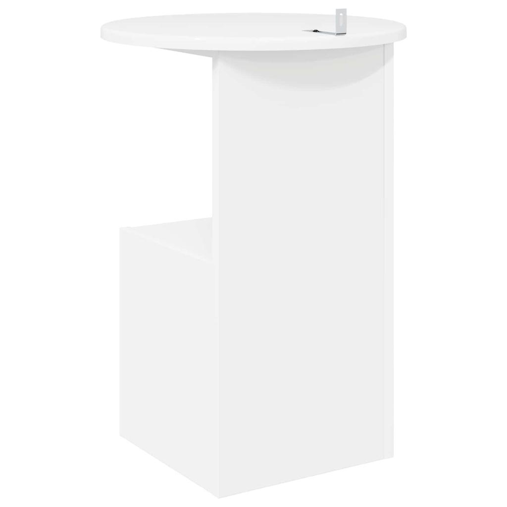 Side Table White Ø 39.5 X 55 Cm Engineered Wood