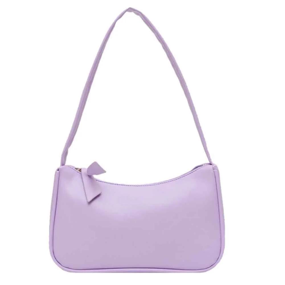 Women Travel Shoulder Bags Female PU Leather Zipper Shopping Underarm Bags Pure Color Small Purse  Purses and Handbags