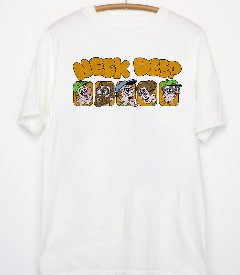 

Neck Deep band CARICATURE white T-shirt Tops Tee UNISEX All sizes 3XL