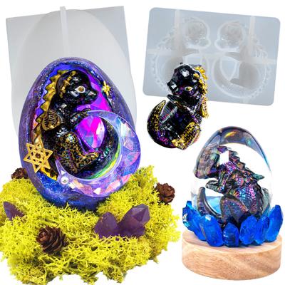FUNSHOWCASE Dragon Egg Silicone Mold, for UV Resin, Epoxy Resin, Fondant, Plaster, Soap, Clay, and More