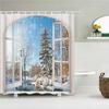 3D Printed Winter Snow Scenery Bathroom Shower Curtain Waterproof Polyester Home Decor With Hook Shower Curtain 180*200Cm