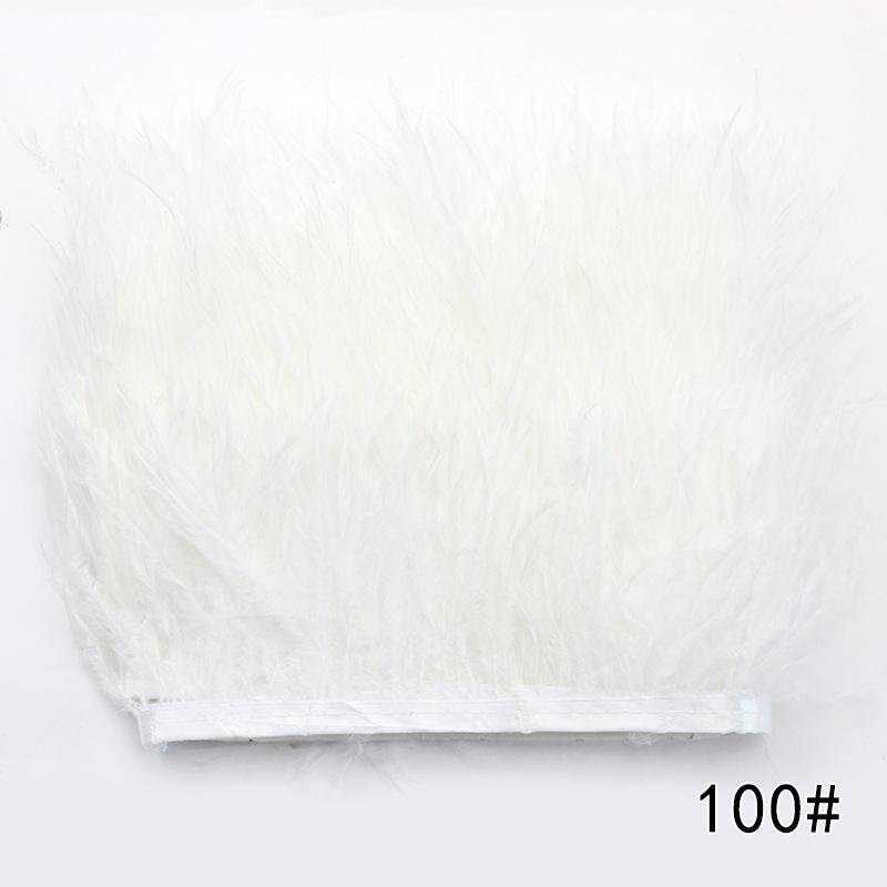 2M Ostrich Feather Cloth Edge 8-10 Cm Cuffs Clothing Skirt Decorative Accessories Color Ostrich Feather Cloth With Feathers