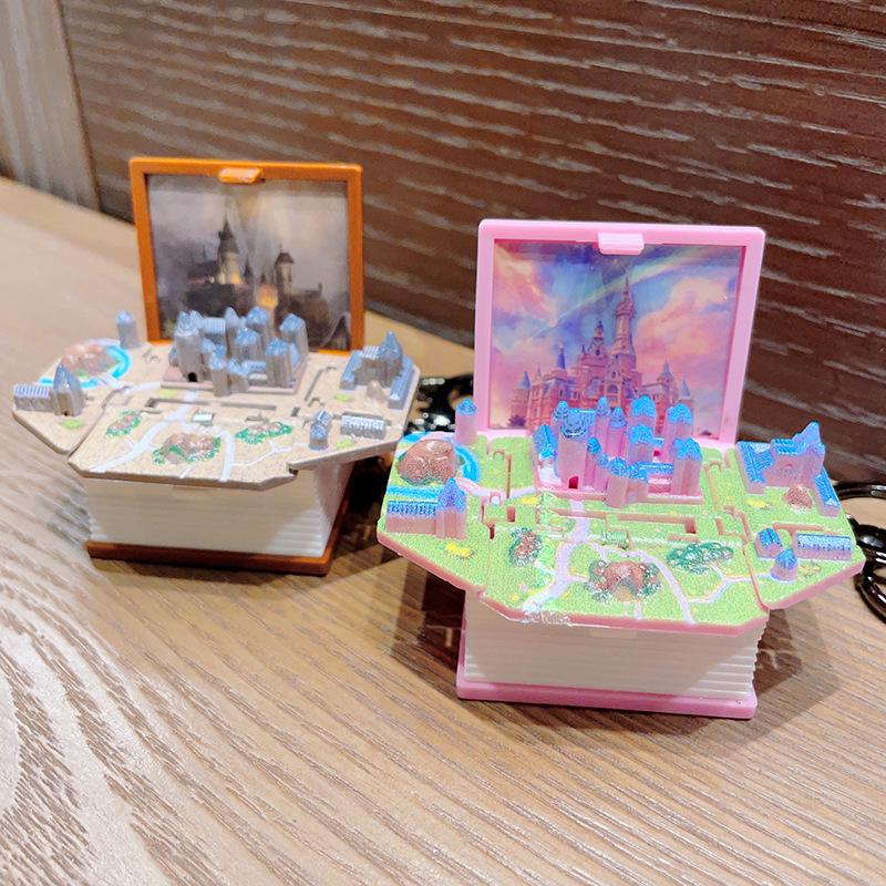 Breloc carte pop-up 3D: Tematici Baschet, Castel și Dinozaur - Cadou Distractiv și Educativ