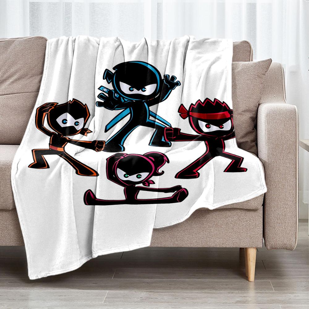 Ninja Kidz Theme Printed Blanket - Perfect for Couch, Bed, Travel & Outdoor Use | Machine Washable, Cozy & Durable.