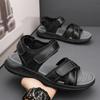 Fashion Summer men sandals outdoor Leisure Chunky Bottom Sewing Breathable Hollow Slip-On Genuine Leather Men Business Sandals men