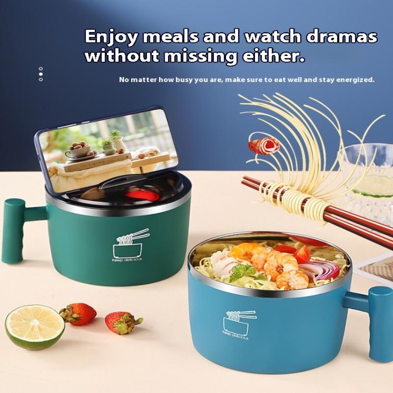 Bowl Lunch Container 1000Ml Large Thai Soup Bowls Tableware With Phone Stand Cereal Bowls For Home Kitchen Camping