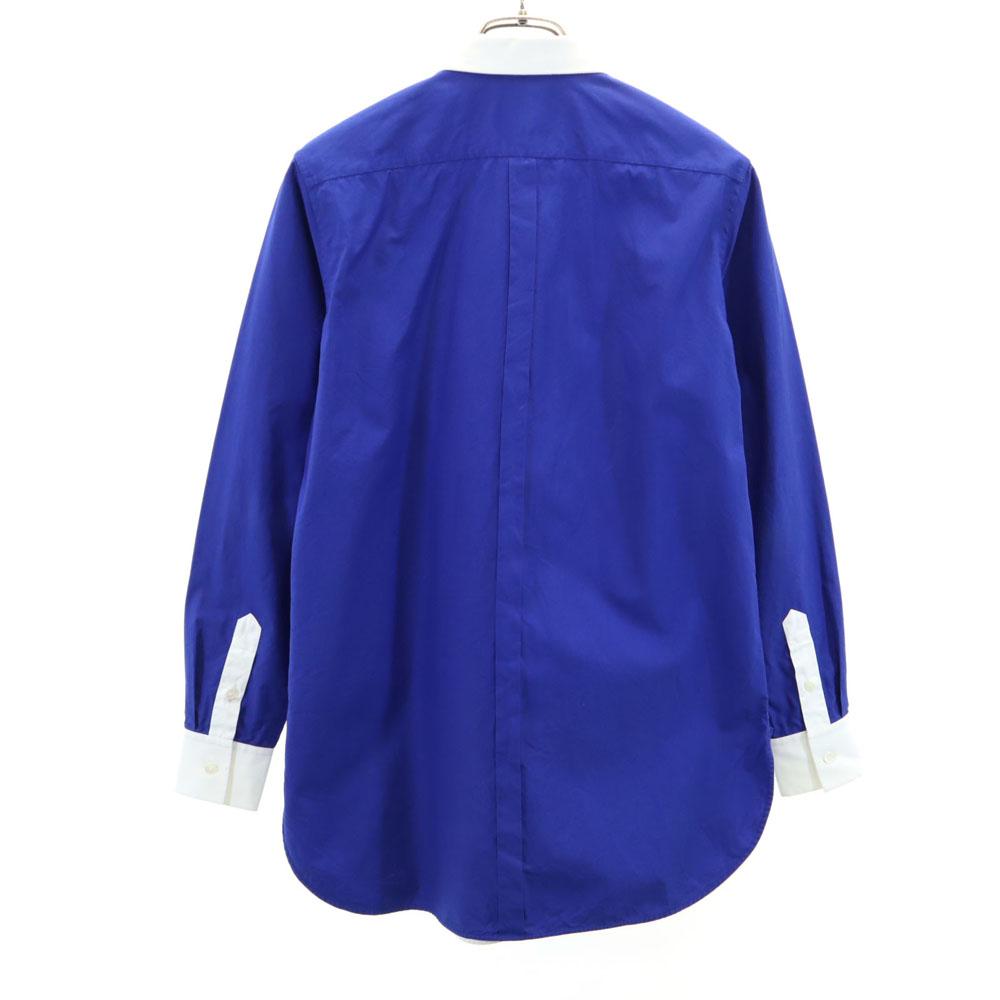 Celine Langärmiges Baumwollhemd mit Farbwechsel 36 Blau x weiß Damen Gebraucht