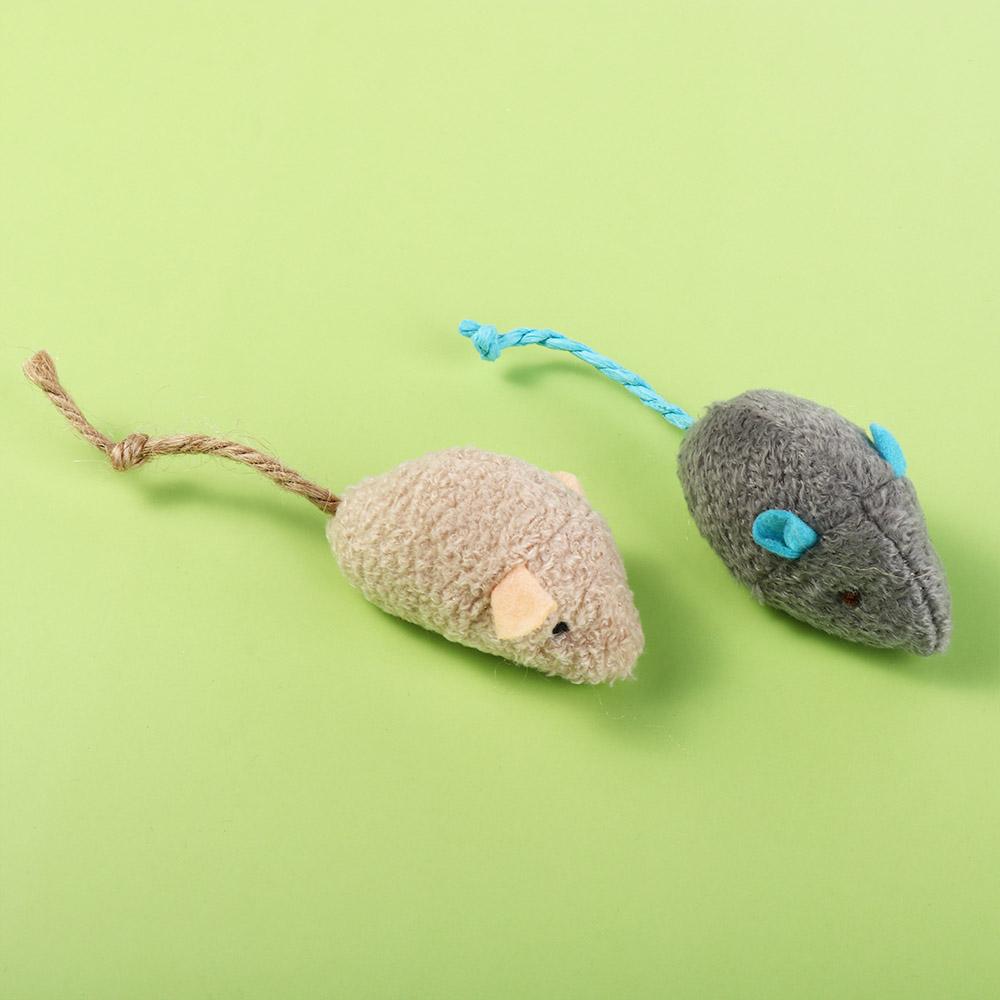 Random Color for Kitten Interactive Plush Simulated Mouse Cats Training Toy Fake Mice Catnip Toy