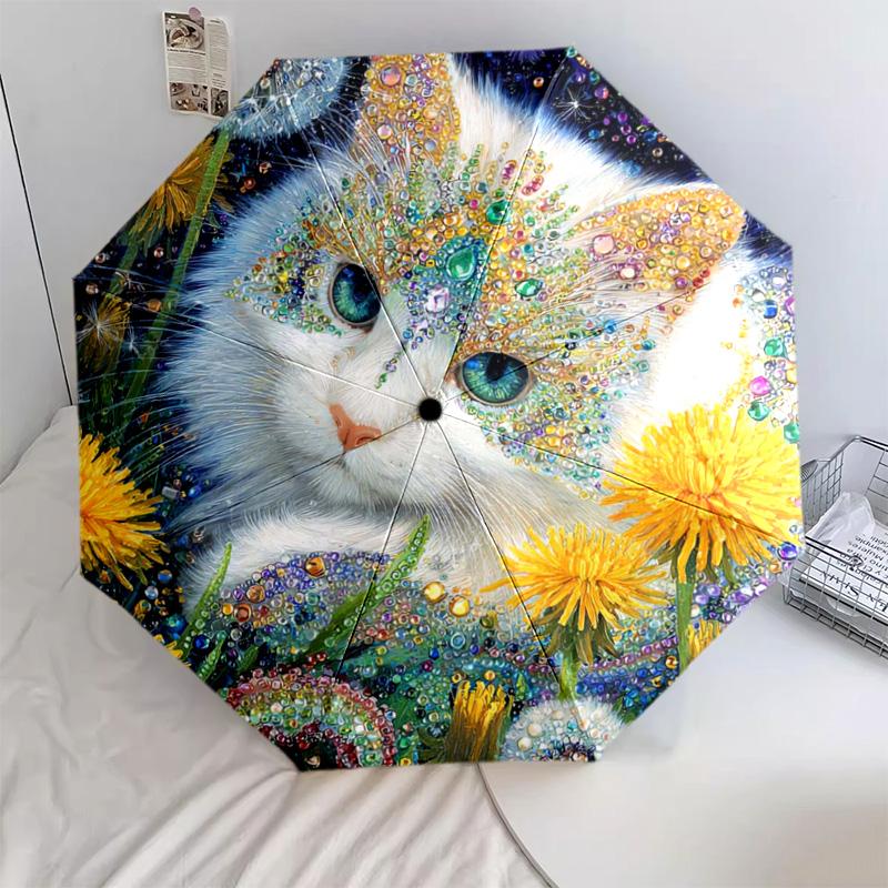 

1 PC Automatic Folding Umbrella - Cartoon Pattern, Portable & Foldable Design with 47 Ribs, Christmas Birthday Gifts