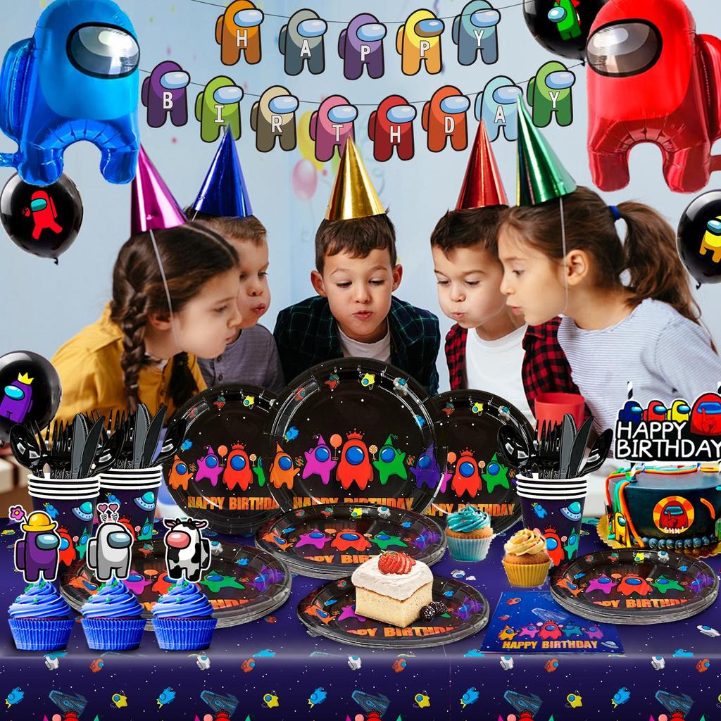 Game Birthday Party Supplies,174pcs Game Birthday Decorations for Kids,Game Themed Party Plates,Game Birthday Banner Etc Game Party Supplies